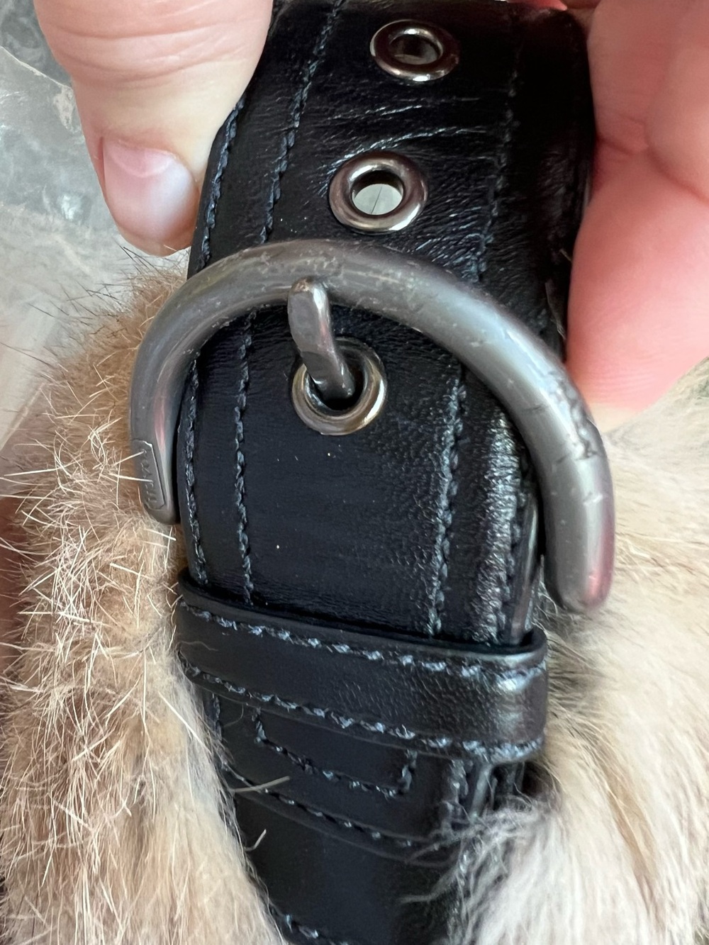Coach Black Quilted Hobo with Natural Fur Trim - Picture 13 of 16